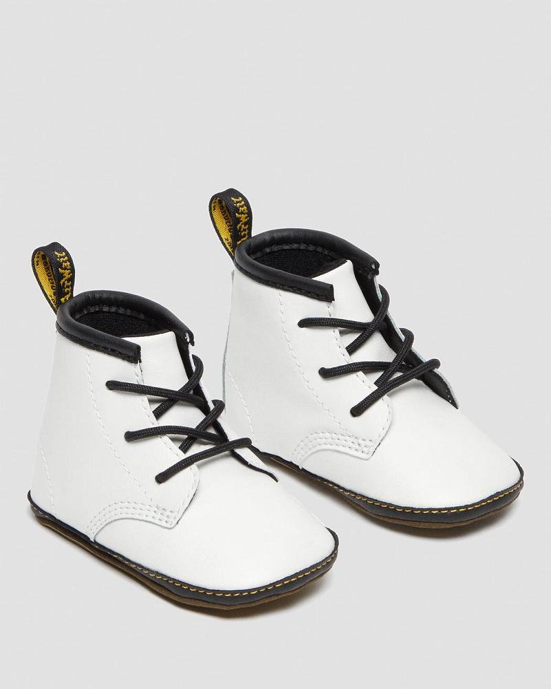 Dr Martens Newborn 1460 Auburn Læder Booties Fritidsstøvler Børn Hvide | DK 661WNB